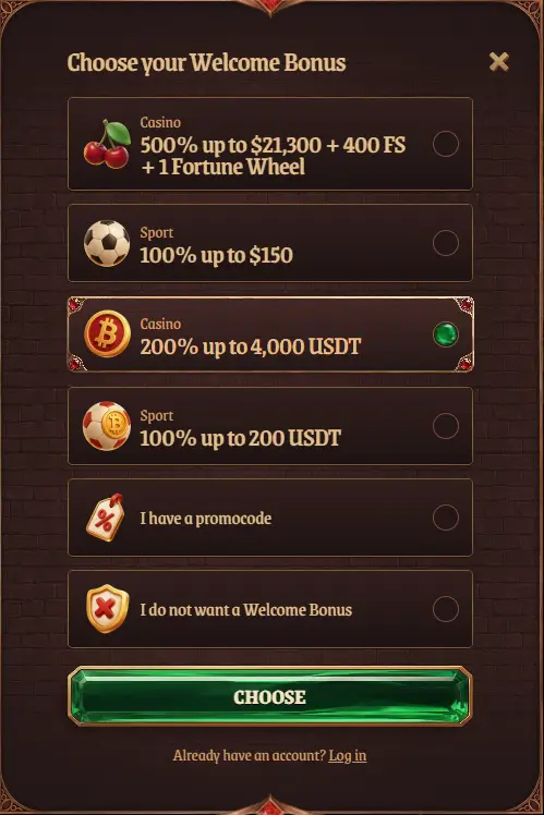 Welcome bonus